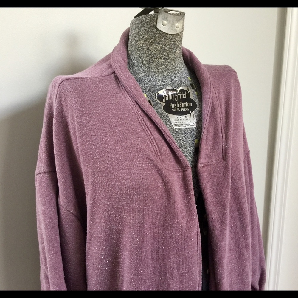 Nordstrom’s Purple 2X Tunic Open Cardigan Pockets